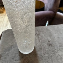 1980s Brutalist Clear Glass Cylinder Vase by Jan Gabrhel