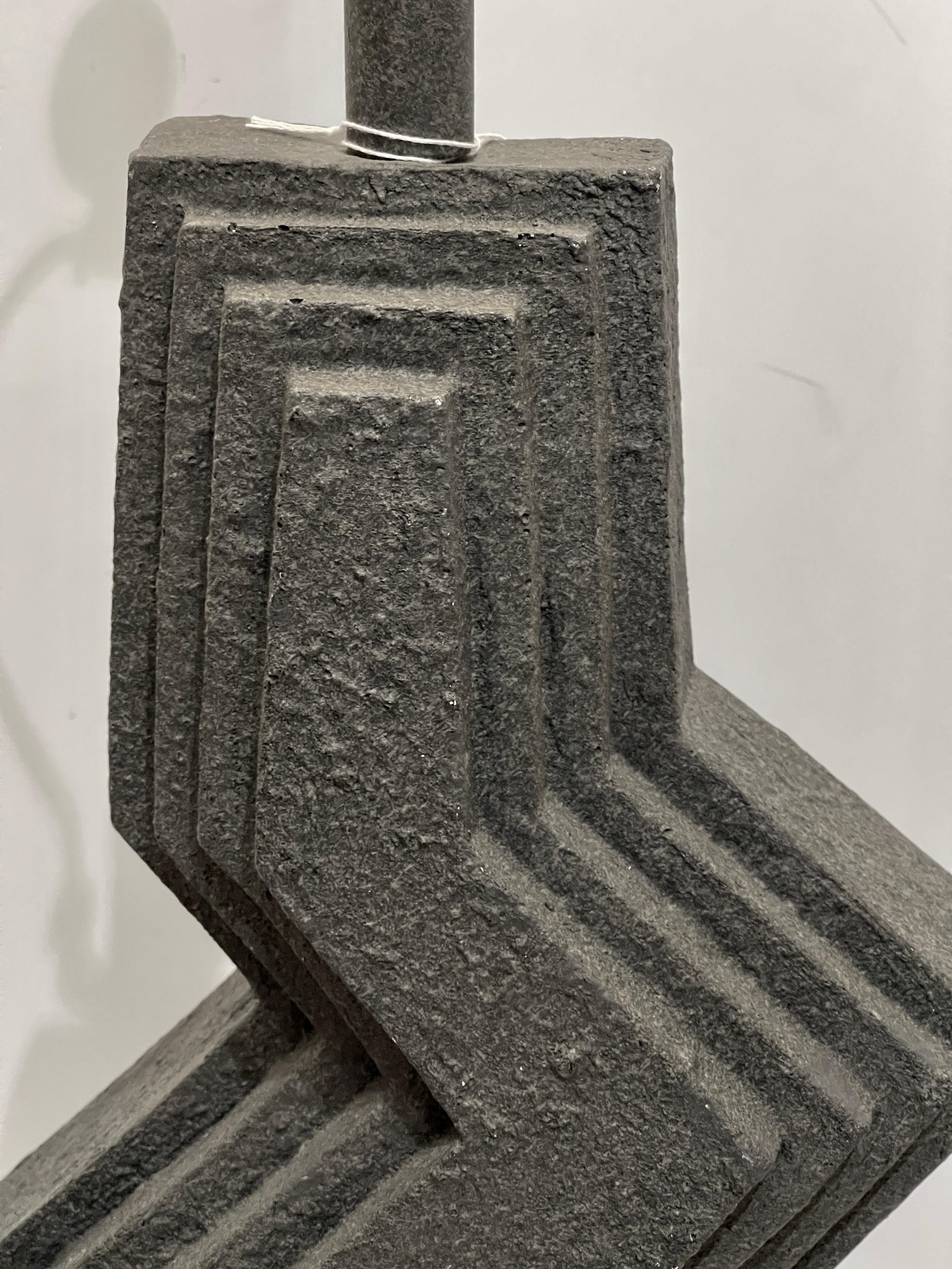 1980s Brutalist Zig Zag Table Lamp by Veras Art Studio For Sale 5