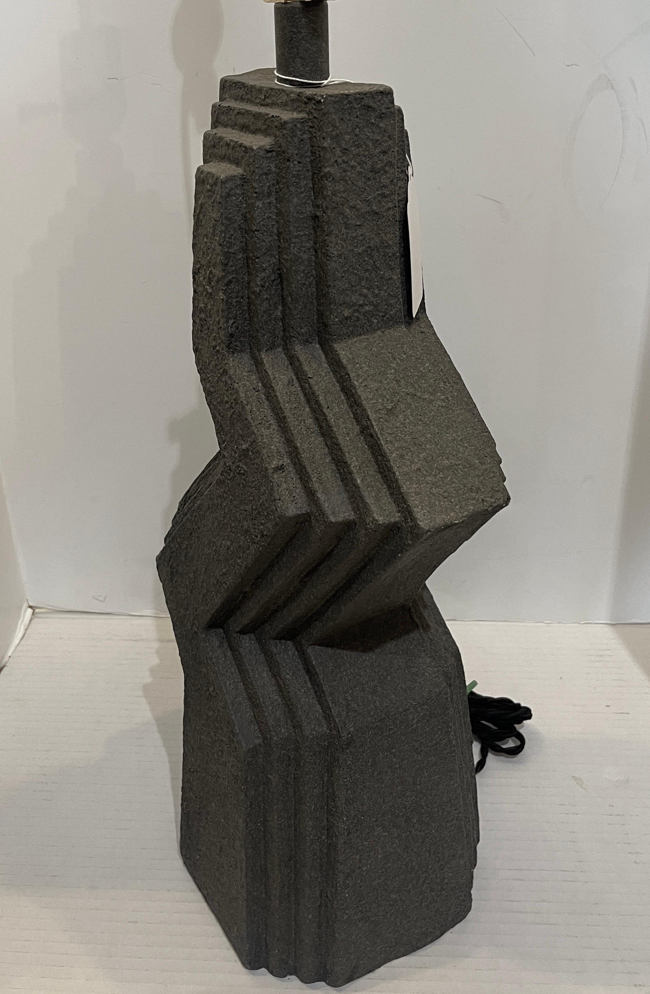 American 1980s Brutalist Zig Zag Table Lamp by Veras Art Studio For Sale