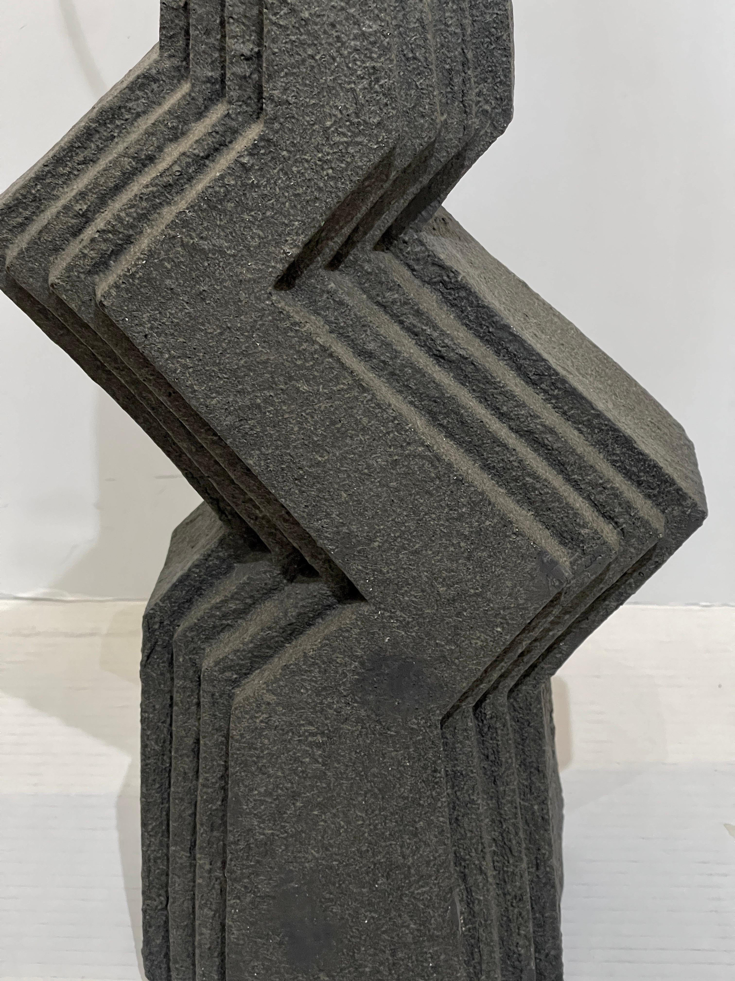 1980s Brutalist Zig Zag Table Lamp by Veras Art Studio In Good Condition For Sale In West Palm Beach, FL