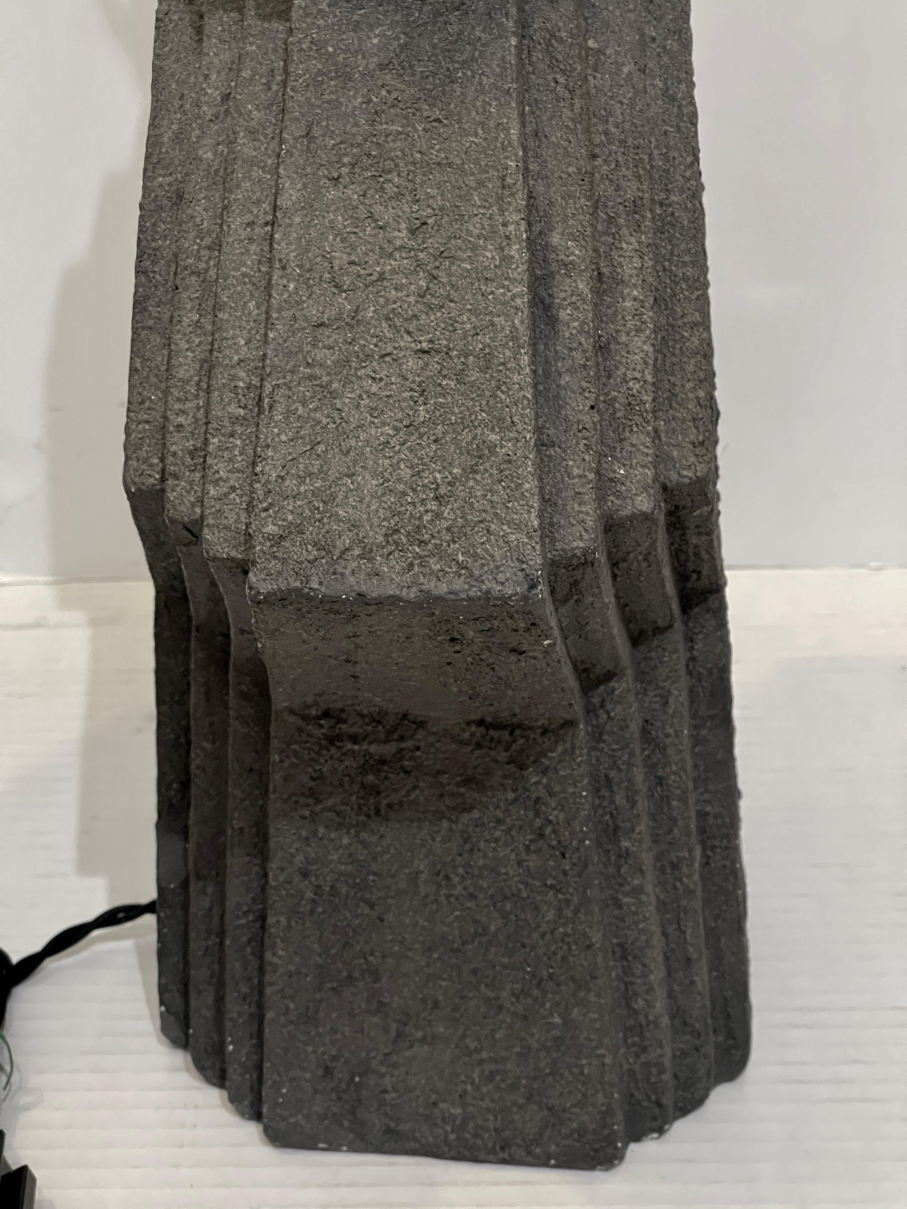 Plaster 1980s Brutalist Zig Zag Table Lamp by Veras Art Studio For Sale