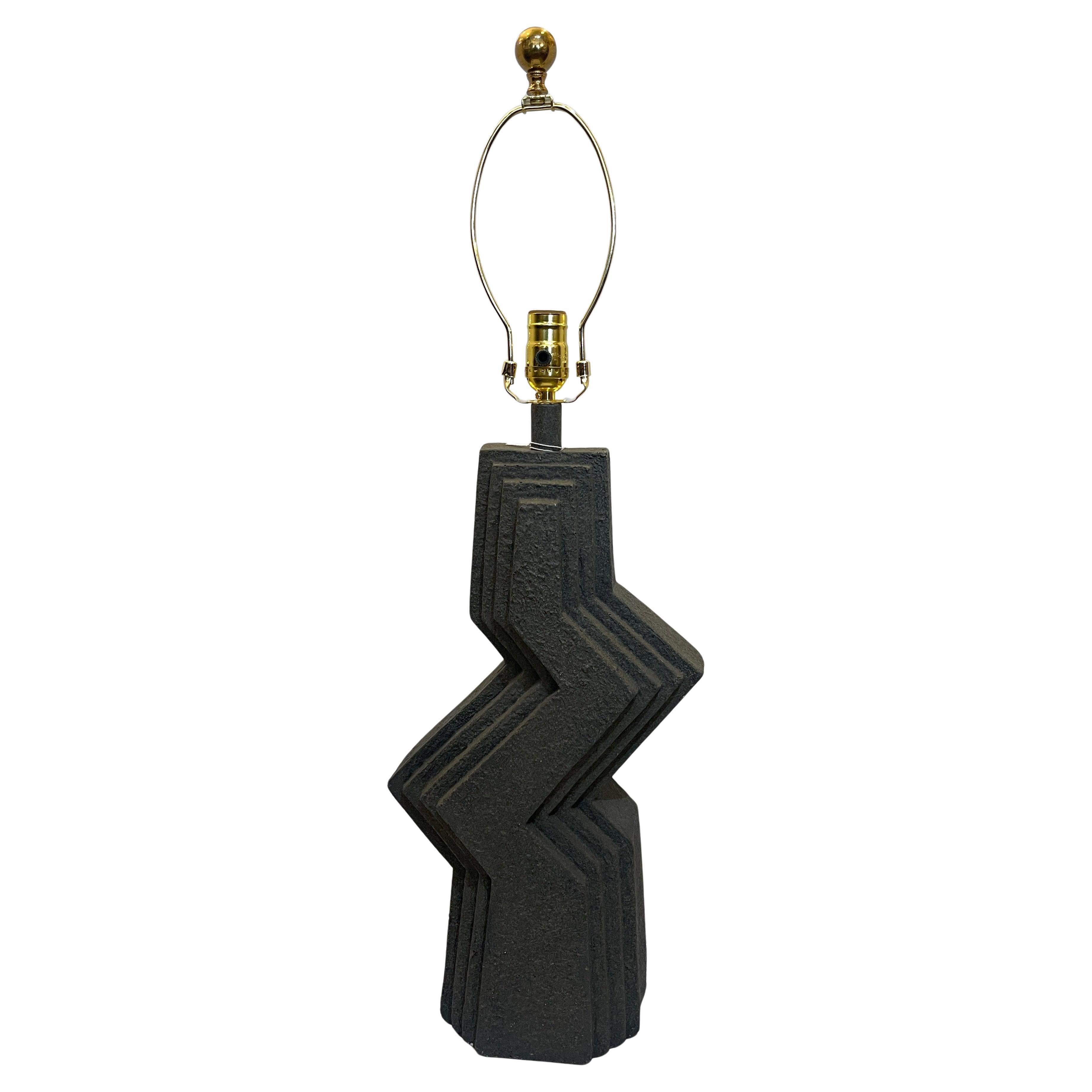 1980s Brutalist Zig Zag Tischlampe von Veras Art Studio