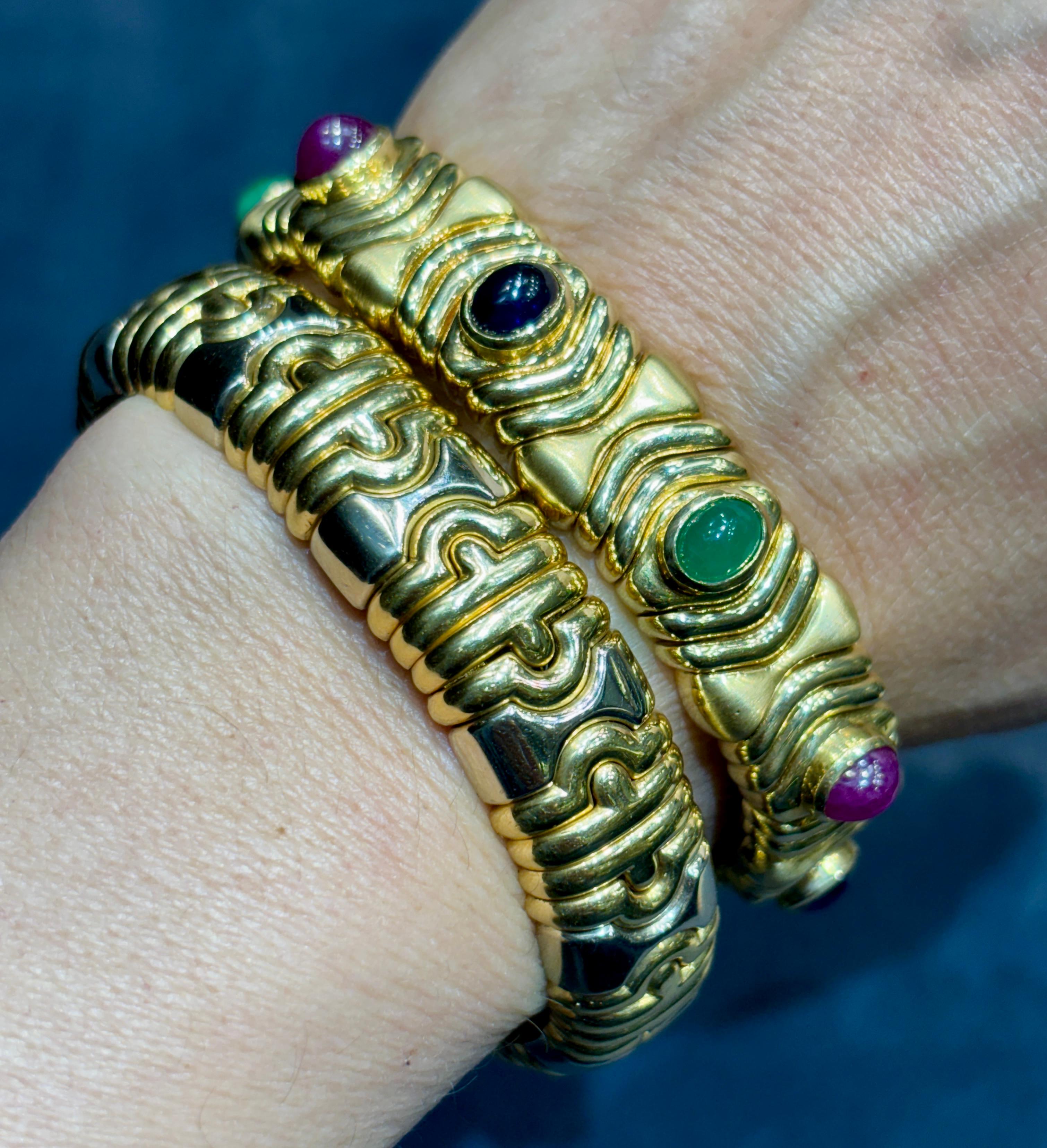 1980er Bulgari Armreif aus 18 Karat Weiß- und Gelbgold im Angebot 5