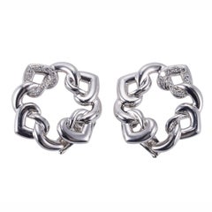 1980s Bulgari Diamond Gold Earrings