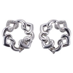1980s Bulgari Diamond Gold Earrings