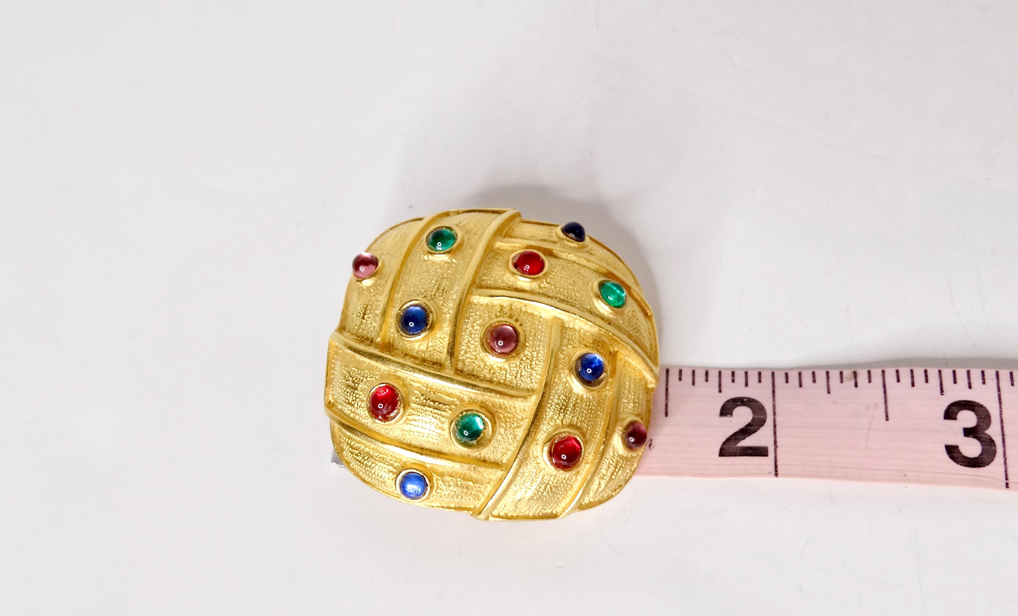 1980s Bulgari Inspired Large 18k Gold Plated Woven Motif Clip-On Earrings In Good Condition For Sale In Scottsdale, AZ