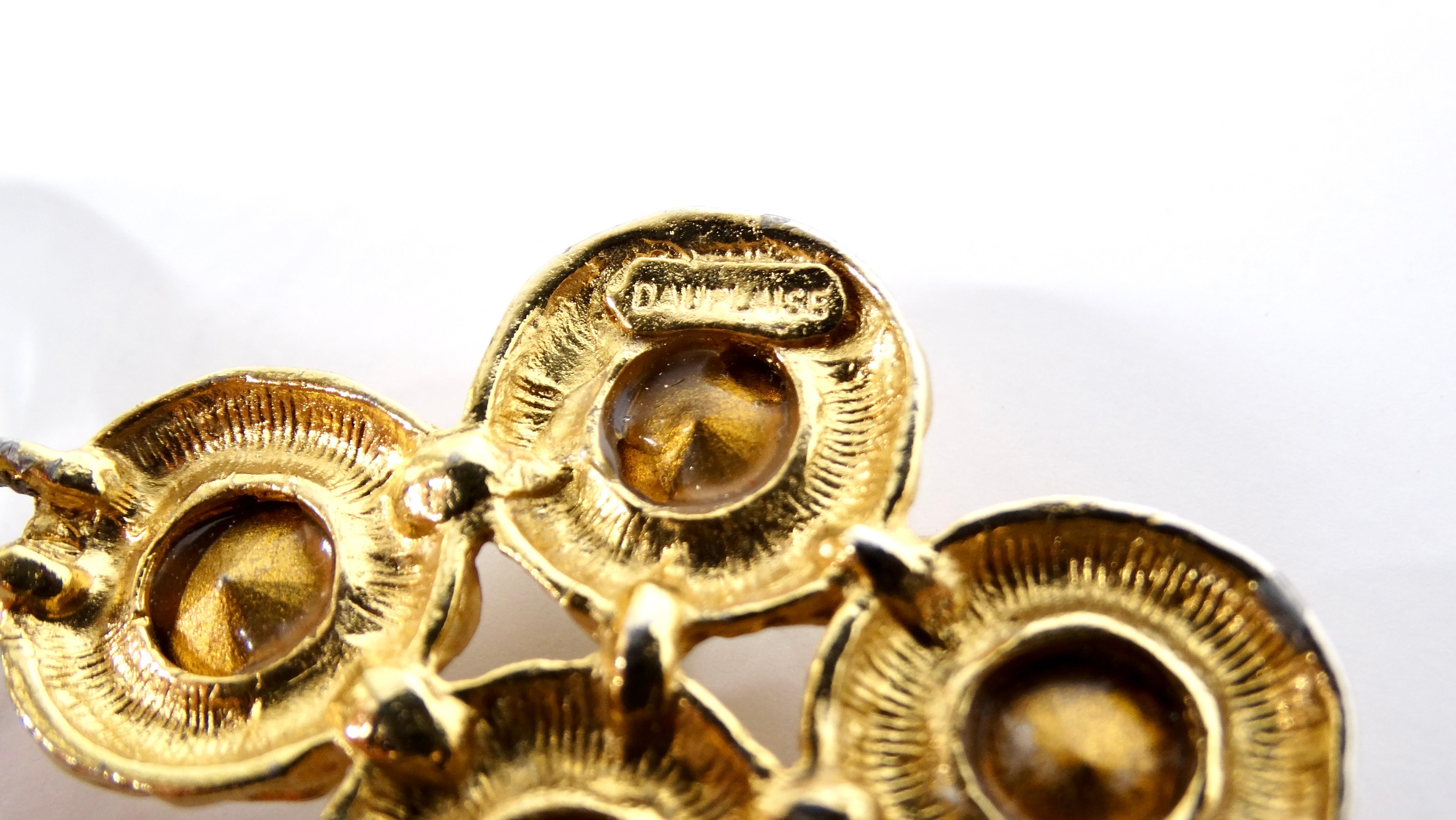 Women's 1980s Bulgari Inspried 18k Gold Plated Molten-Style Rhinestone Dangle Earrings For Sale