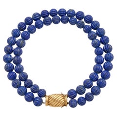 1980s Bulgari Lapis Lazuli Bead Necklace