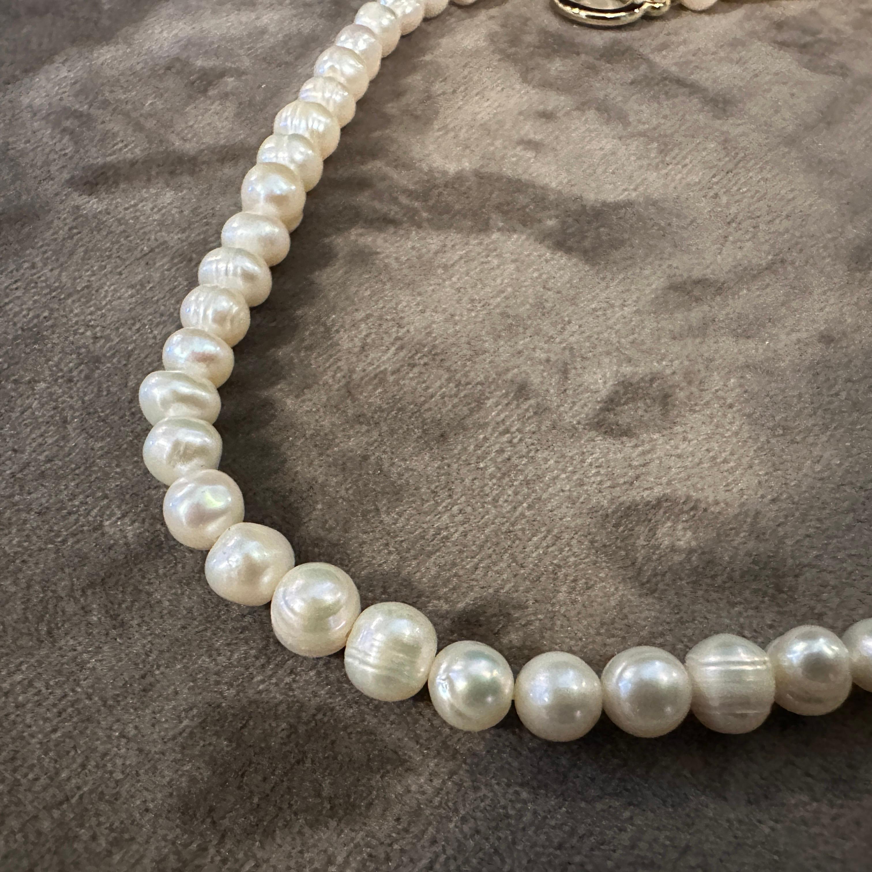 1980s Bulgari Style River Pearls and Brass Roman Coins Pendant Necklace For Sale 3