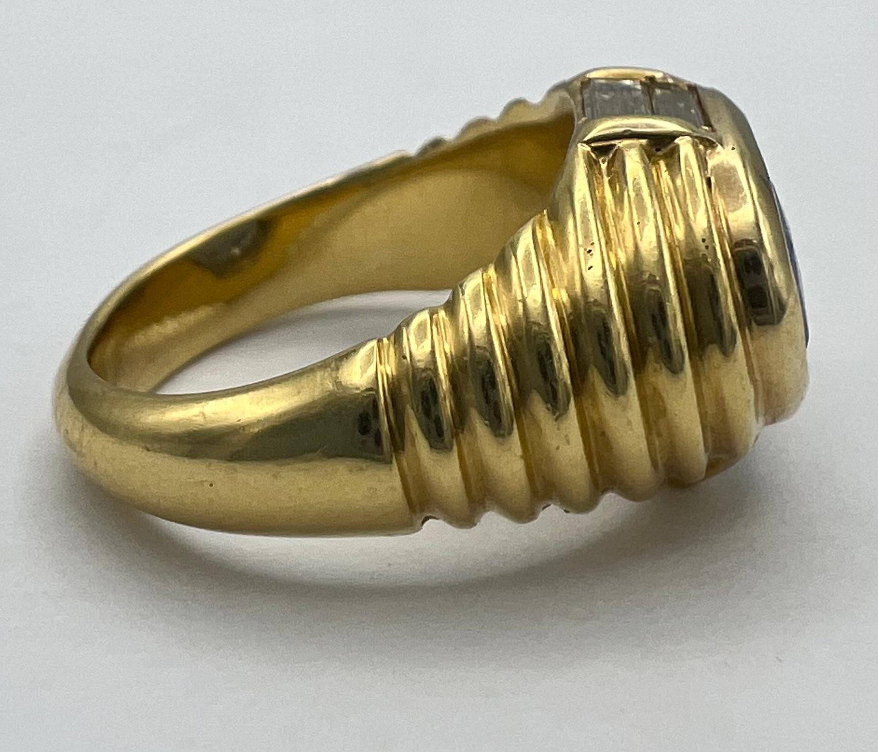 1980’s Bulgari Yellow Gold Sapphire & Diamond Ring 2