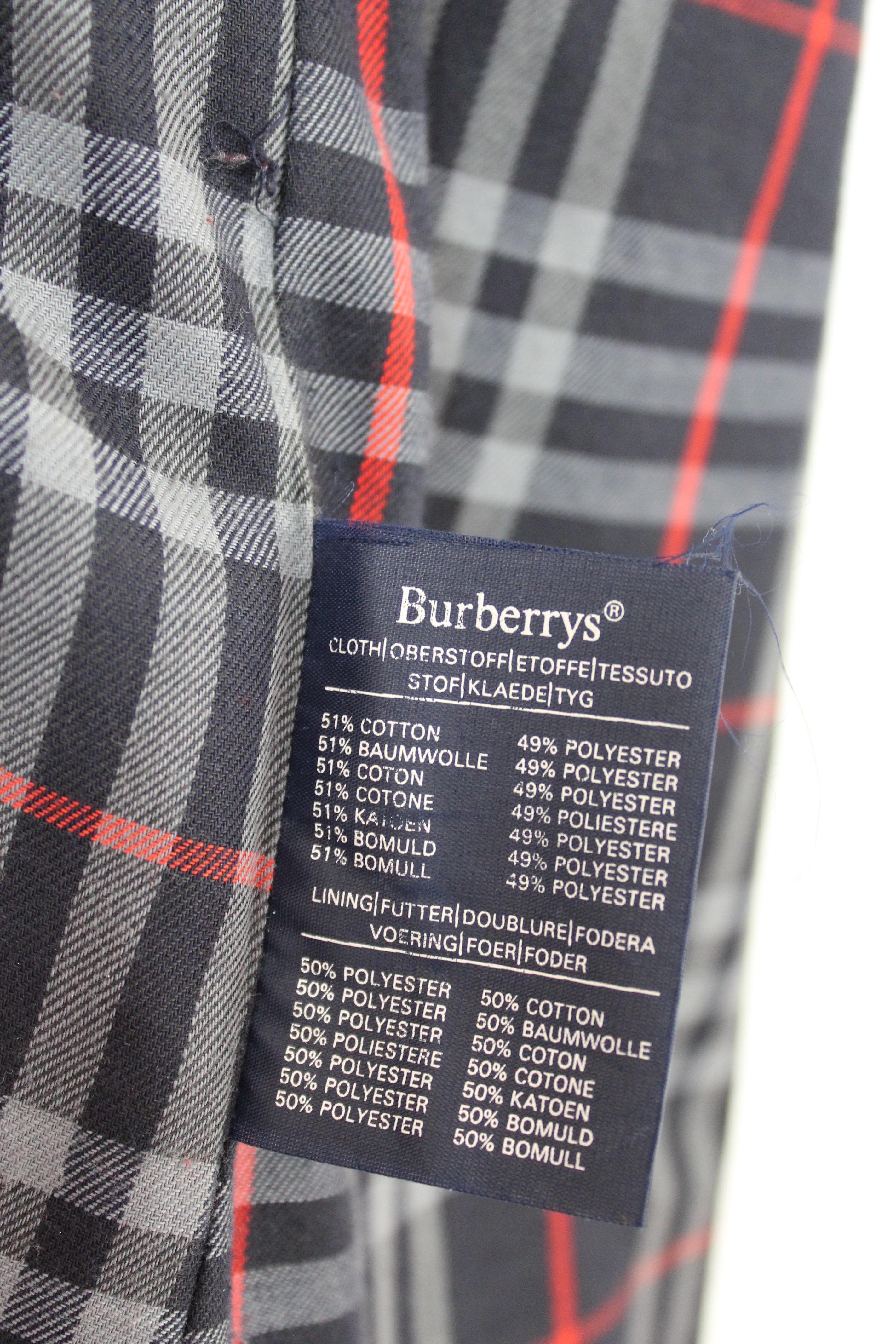 1980s Burberry Blue Cotton Classic Raincoat 1
