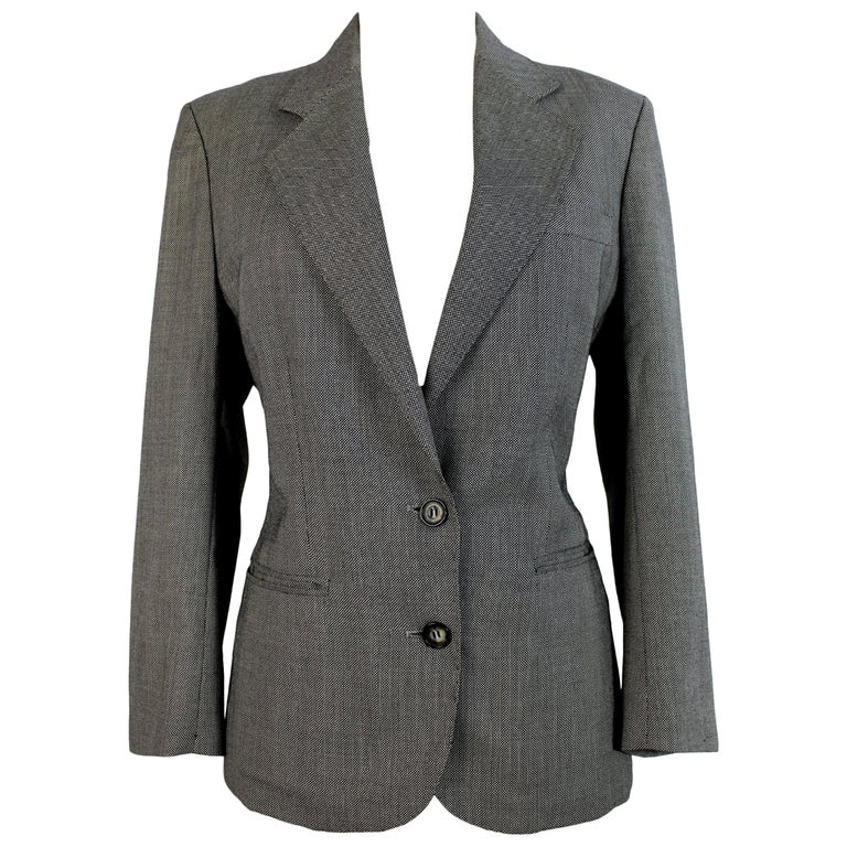 Gray Wool Slim Fit Jacket at 1stDibs | burberry tailored jacket grey, burberry houndstooth blazer