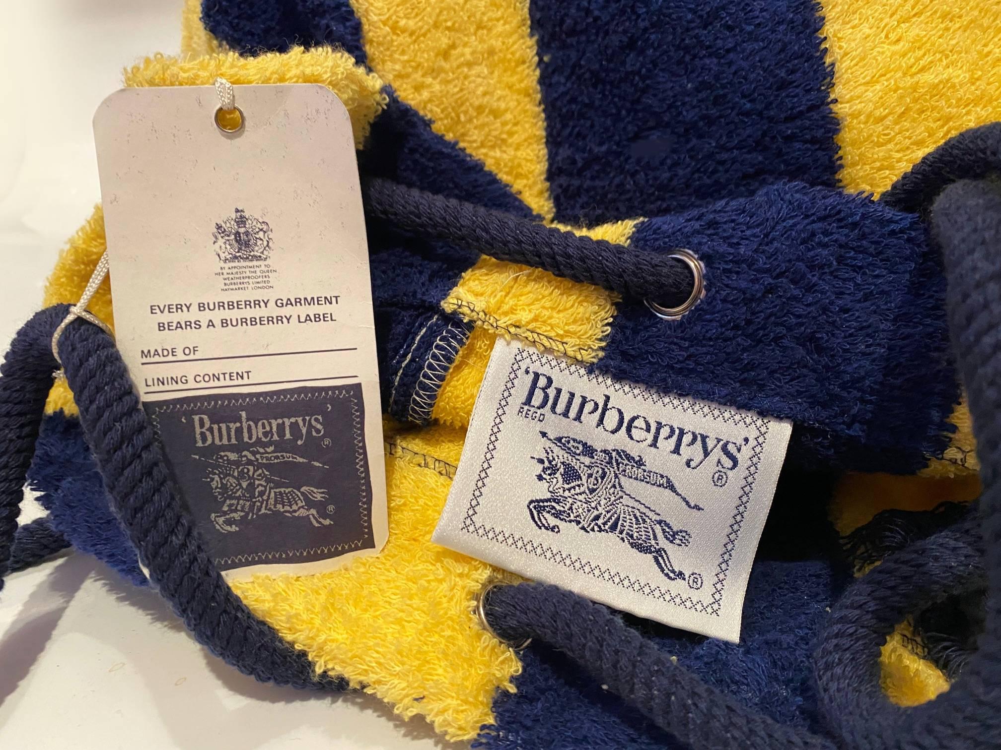 1980s Burberry's Toweling Beach Duffle Bag For Sale 3