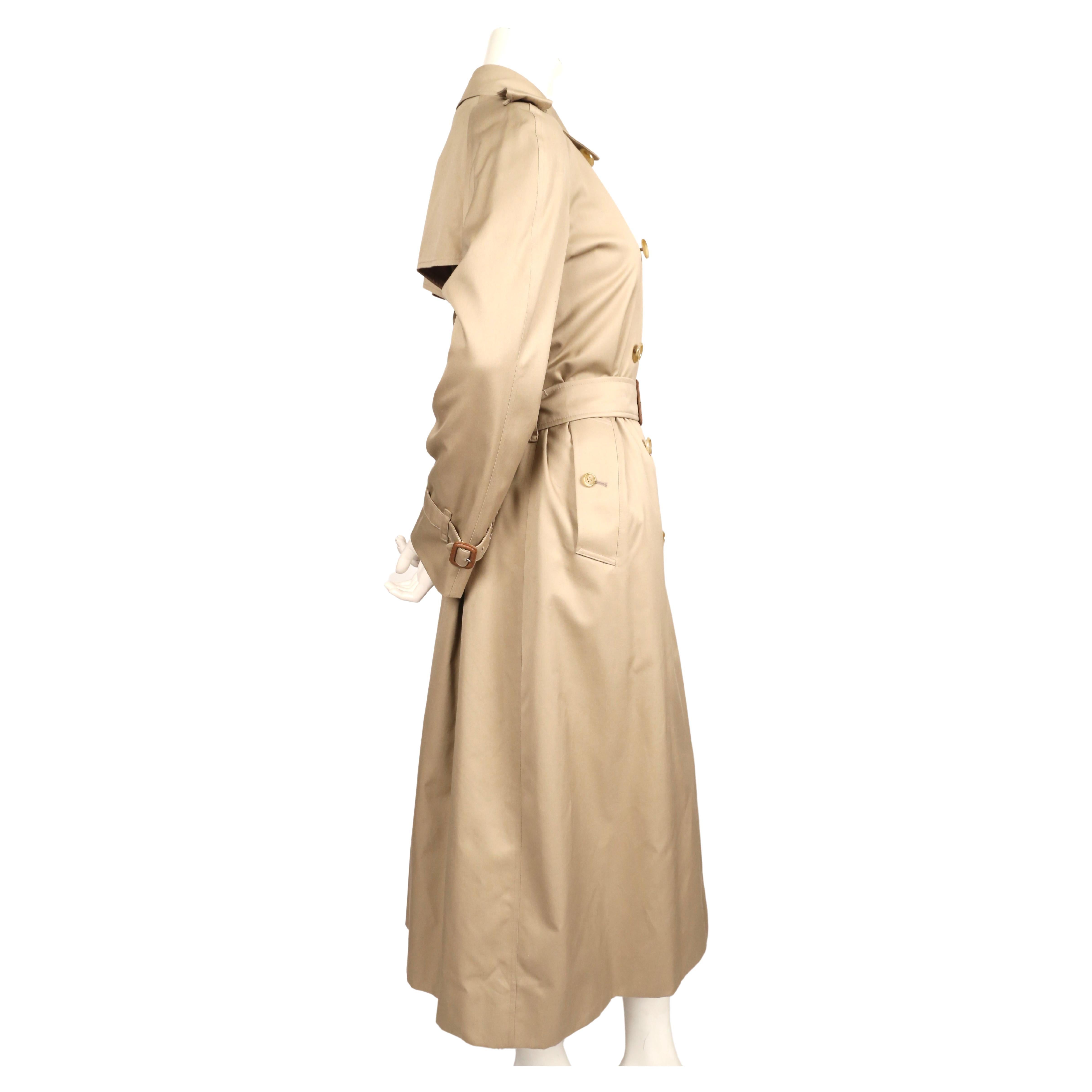 1980's BURBERRY'S classic tan trench with matching nova check cashmere scarf For Sale 1