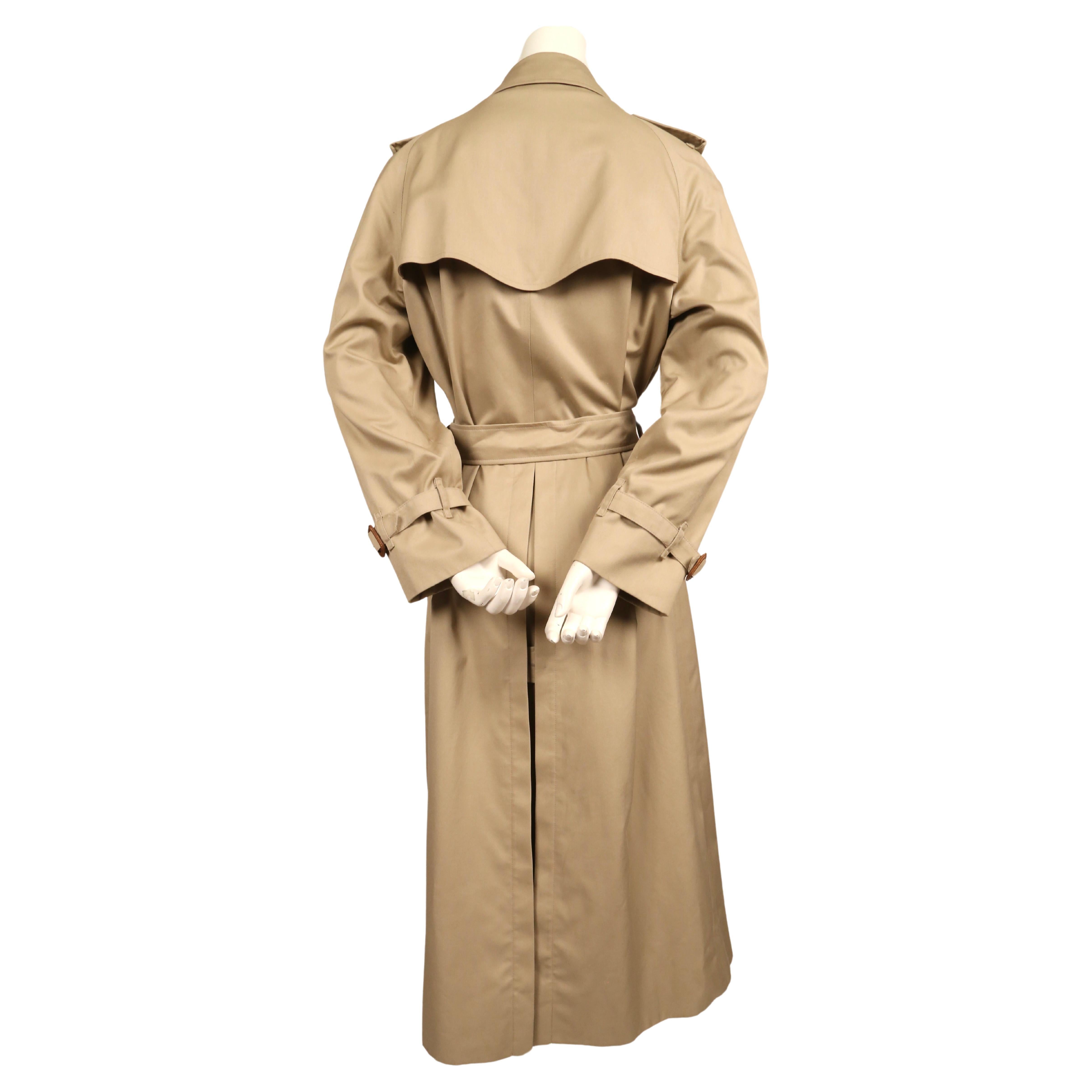 1980's BURBERRY'S classic tan trench with matching nova check cashmere scarf For Sale 2