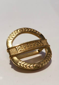 1980s Burberry’s Gold Tone Metal Scarf Ring