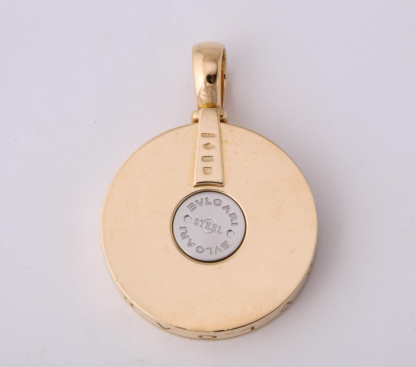 1980s Bvlgari Spinning Mother of Pearl and Gold Ying Yang Pendant 1