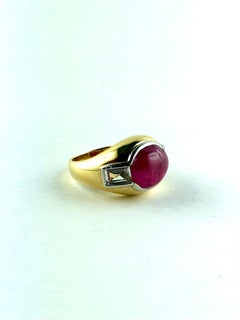 1980’s Bvlgari Yellow Gold Ruby and Diamond Ring