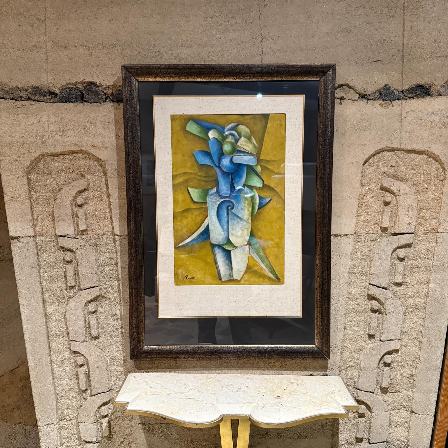 AMBIANIC presenta
Byron Gálvez Modernismo messicano Arte astratta pastello blu su carta 
firmato
39,5 h x 27,5 l x 1,25, art. 27,25 x 19,75 
Condizioni originali e non restaurate.
Fai riferimento alle immagini fornite.
La consegna entro 200 miglia