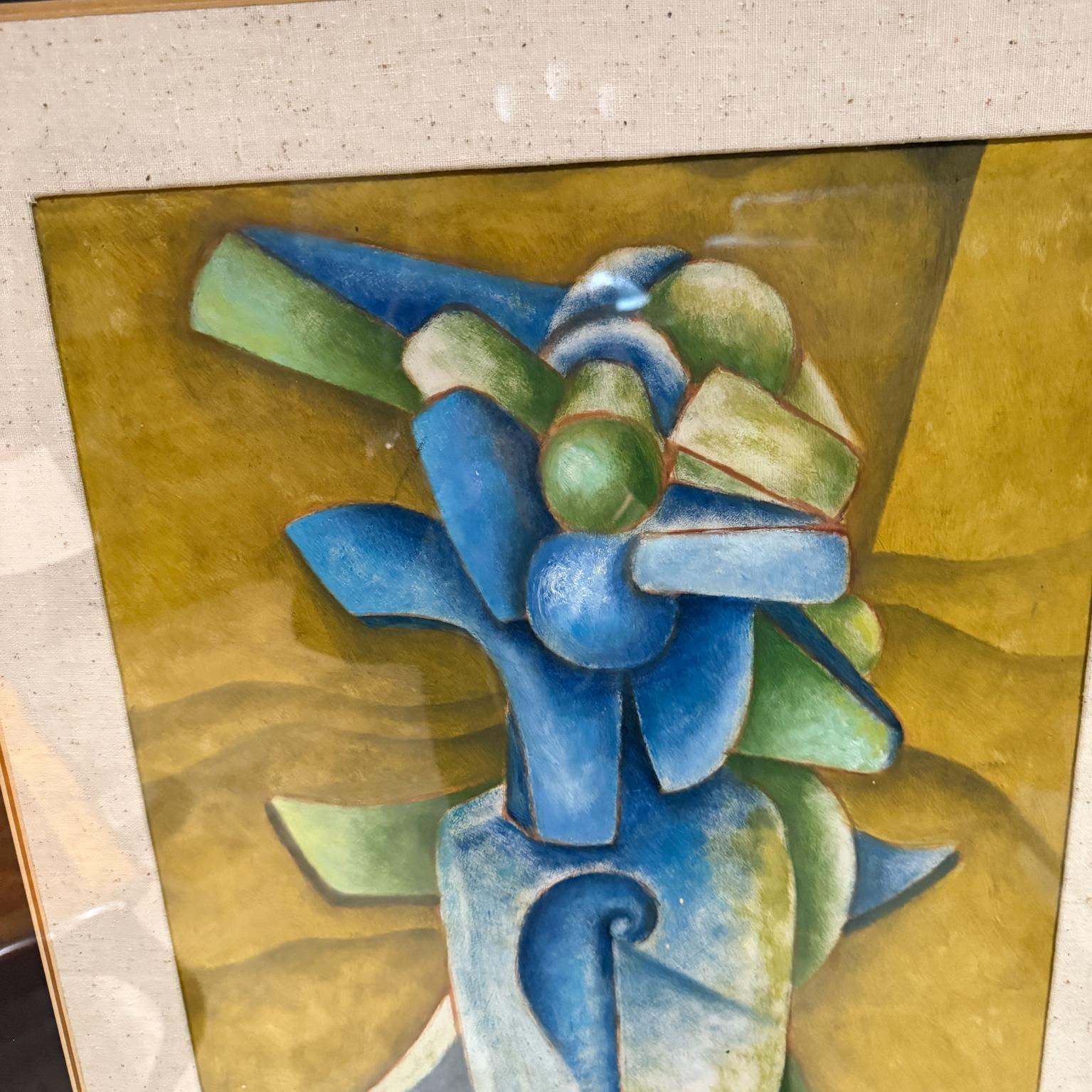 1980 Byron Gálvez Arte astratta Blu Pastello Messico In condizioni buone in vendita a Chula Vista, CA