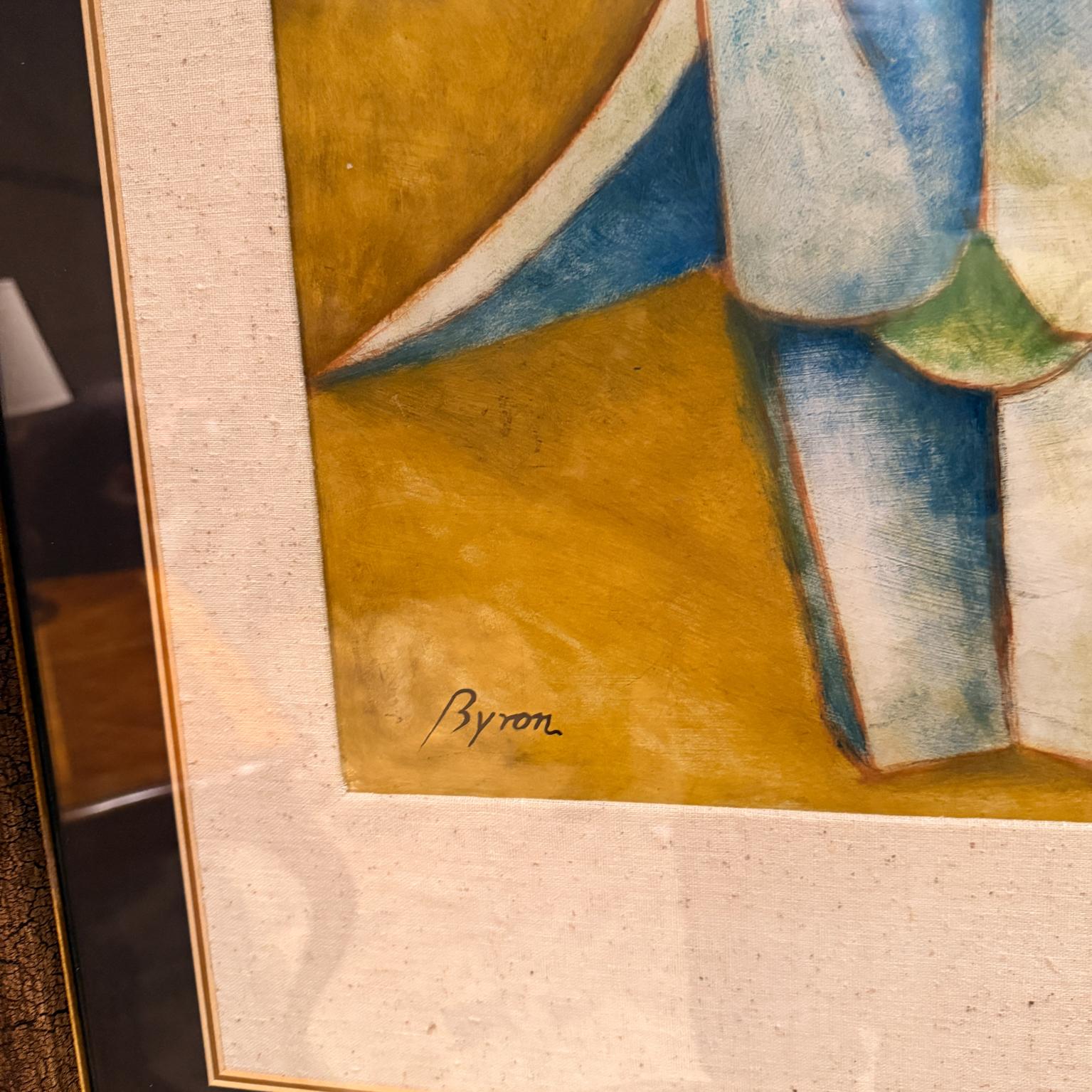 1980 Byron Gálvez Arte astratta Blu Pastello Messico in vendita 2
