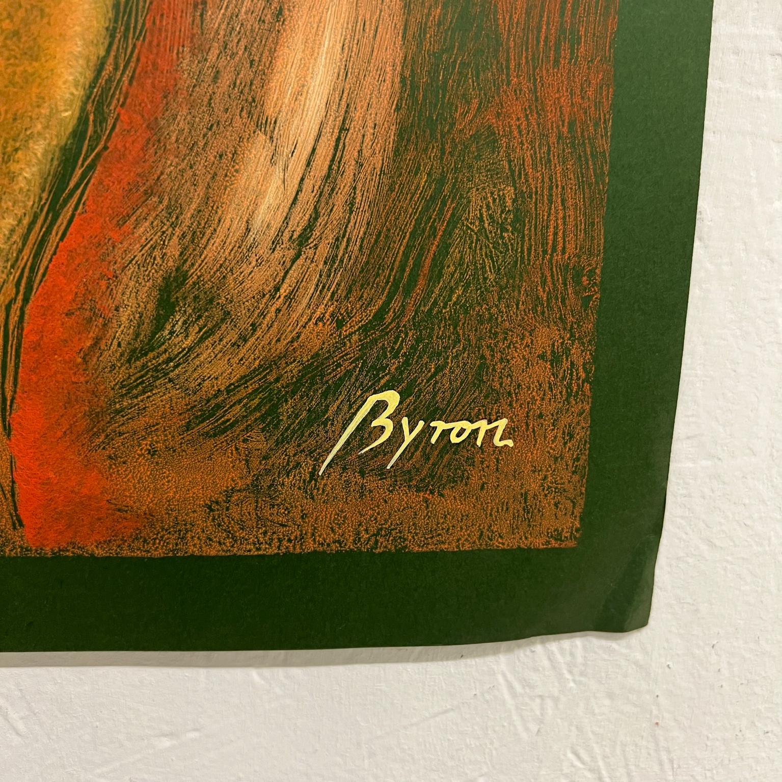 1980s Byron Gálvez Mexican Modernism Artwork Animal Dark Mixed Media on Paper For Sale 3
