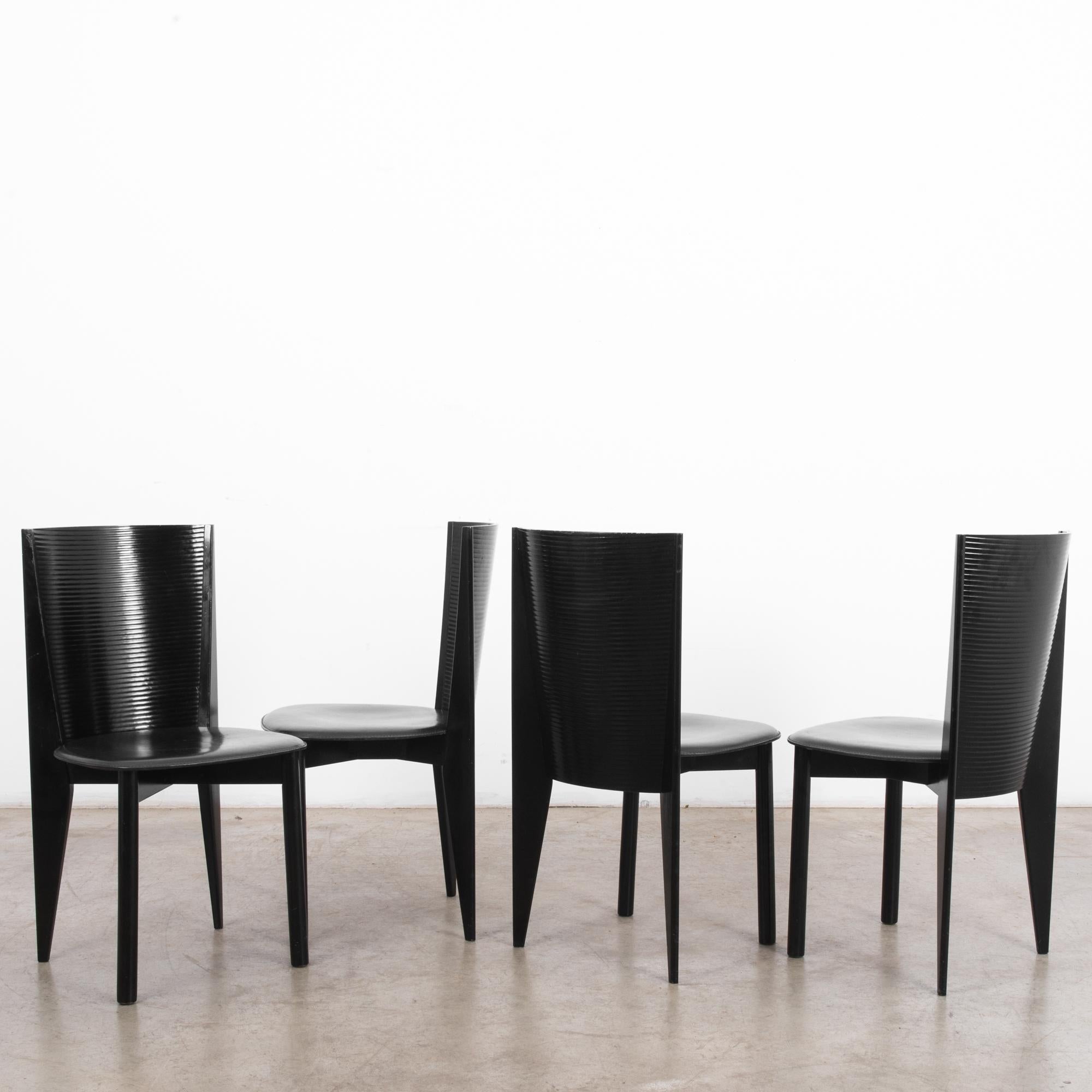 Italian 1980s Calligaris Dining Chairs, Set of Four