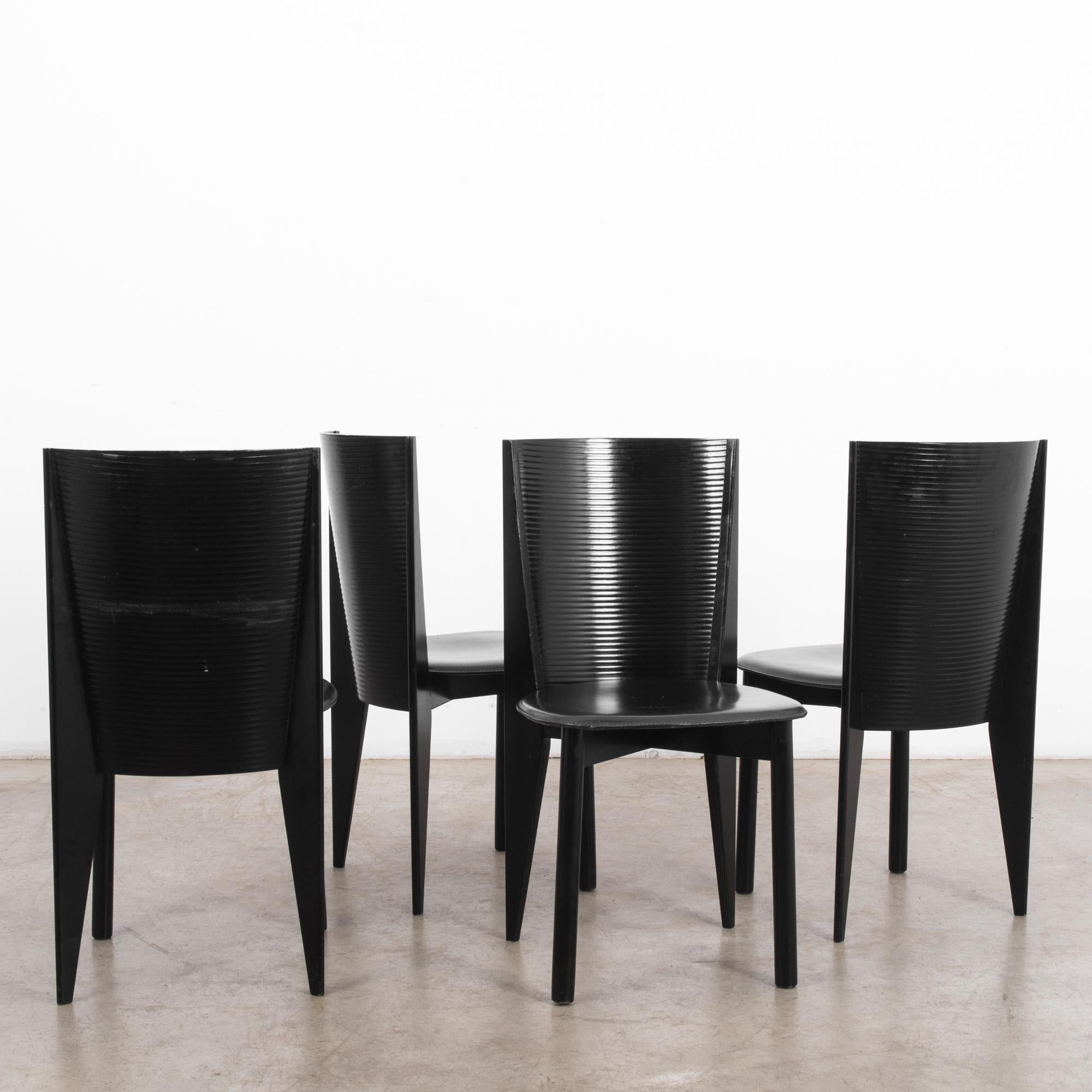 1980s Calligaris Dining Chairs, Set of Four In Good Condition In High Point, NC
