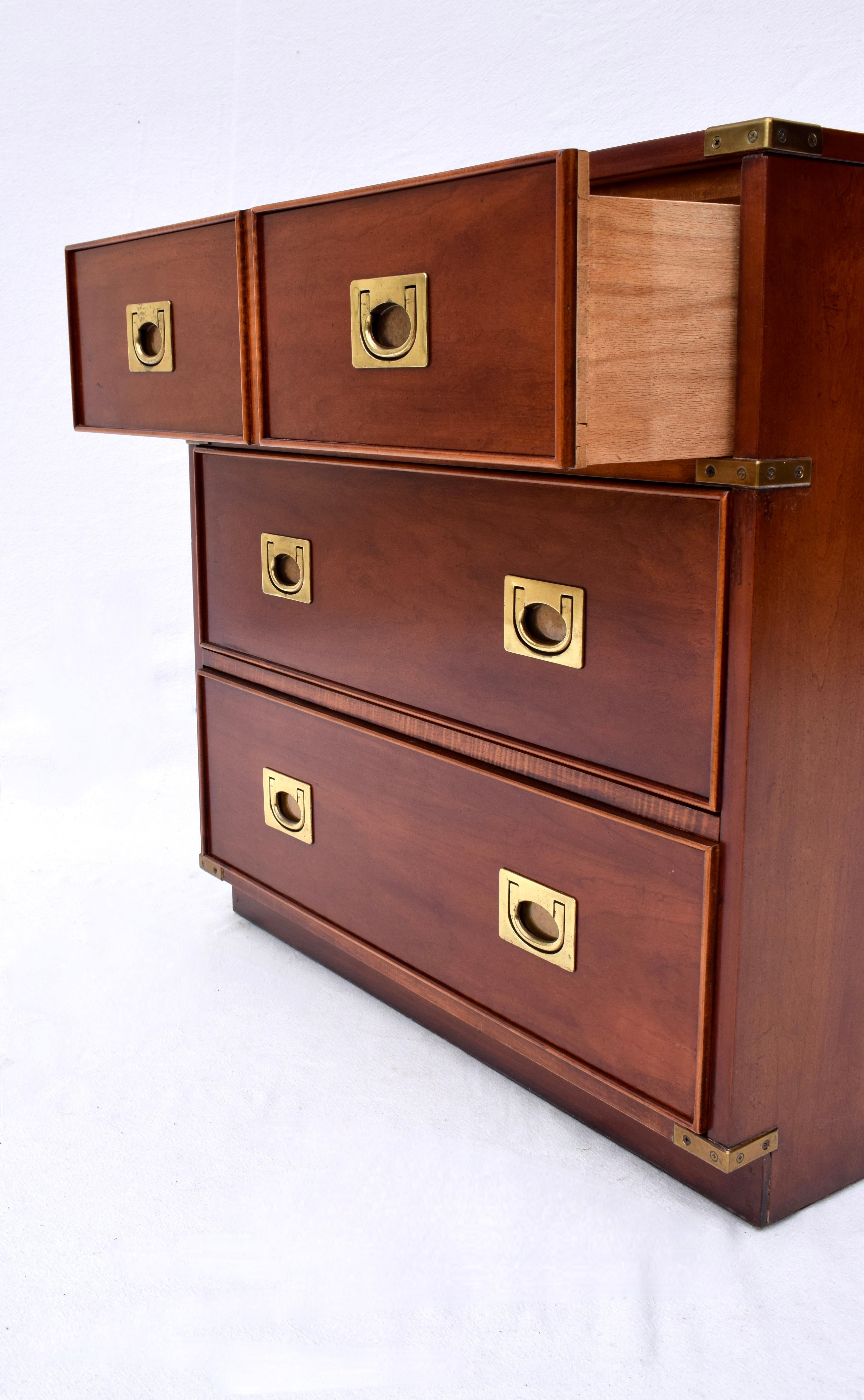 1980's Campaign Style Bachelor Chest of Drawers 4