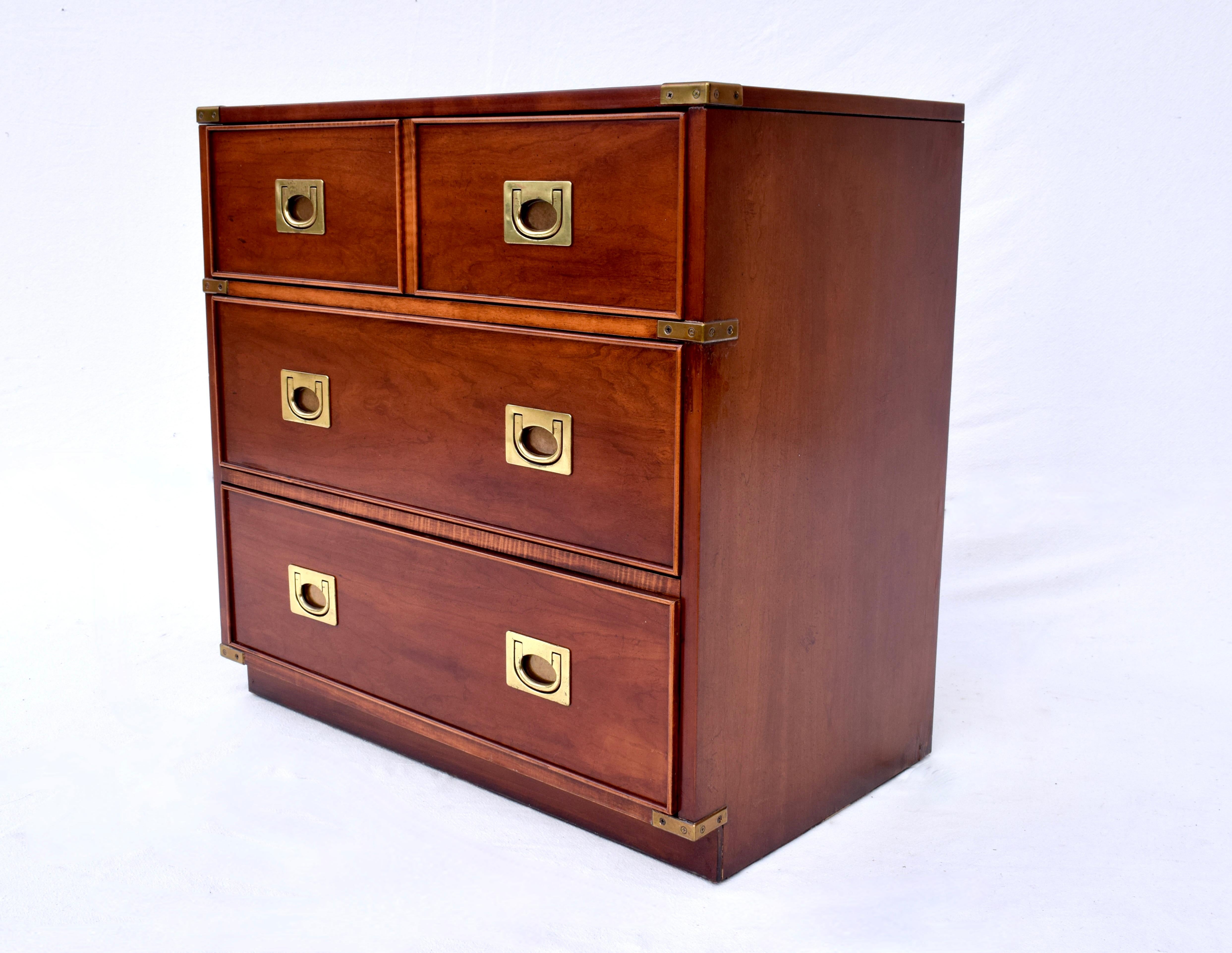 20th Century 1980's Campaign Style Bachelor Chest of Drawers For Sale