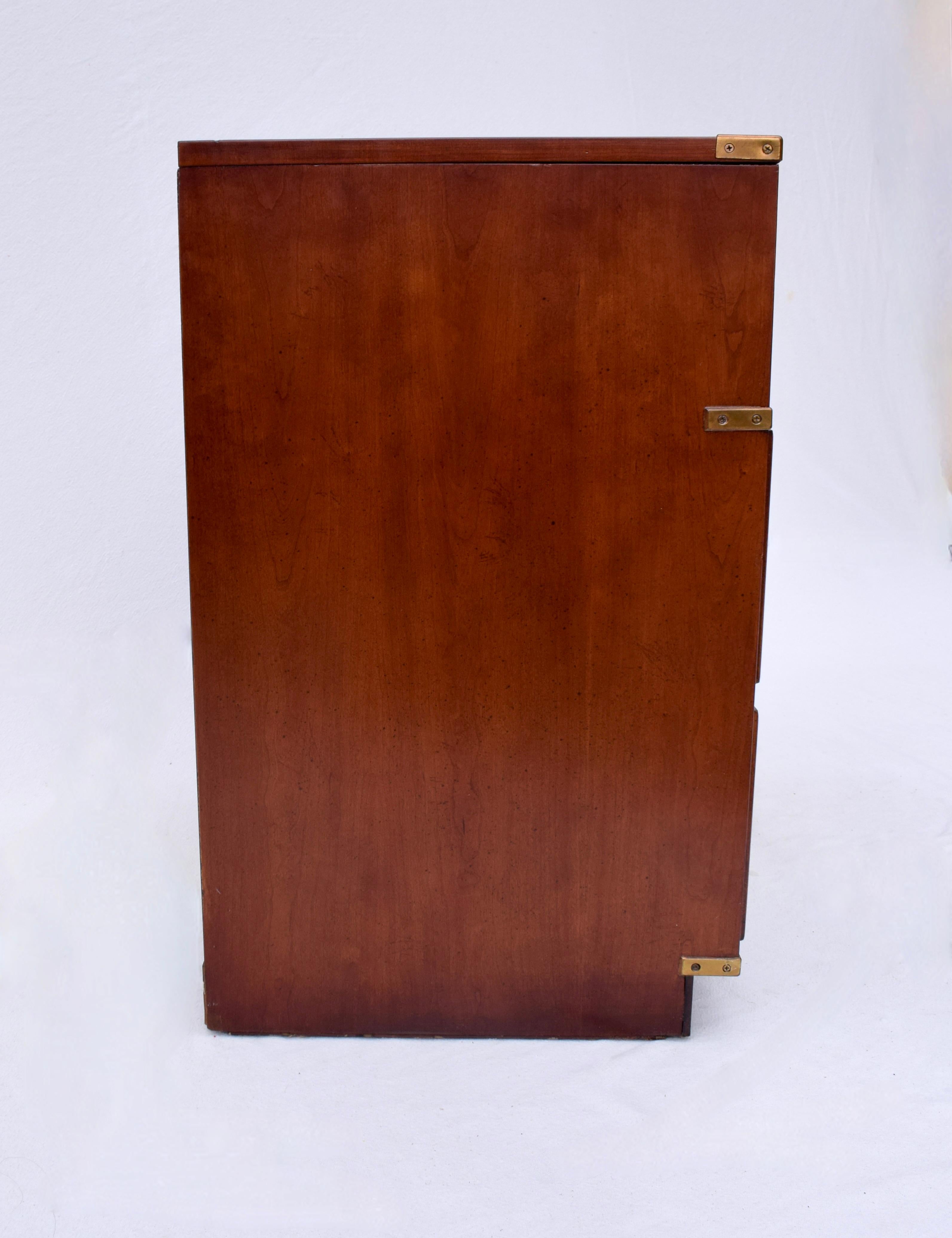 1980's Campaign Style Bachelor Chest of Drawers For Sale 2