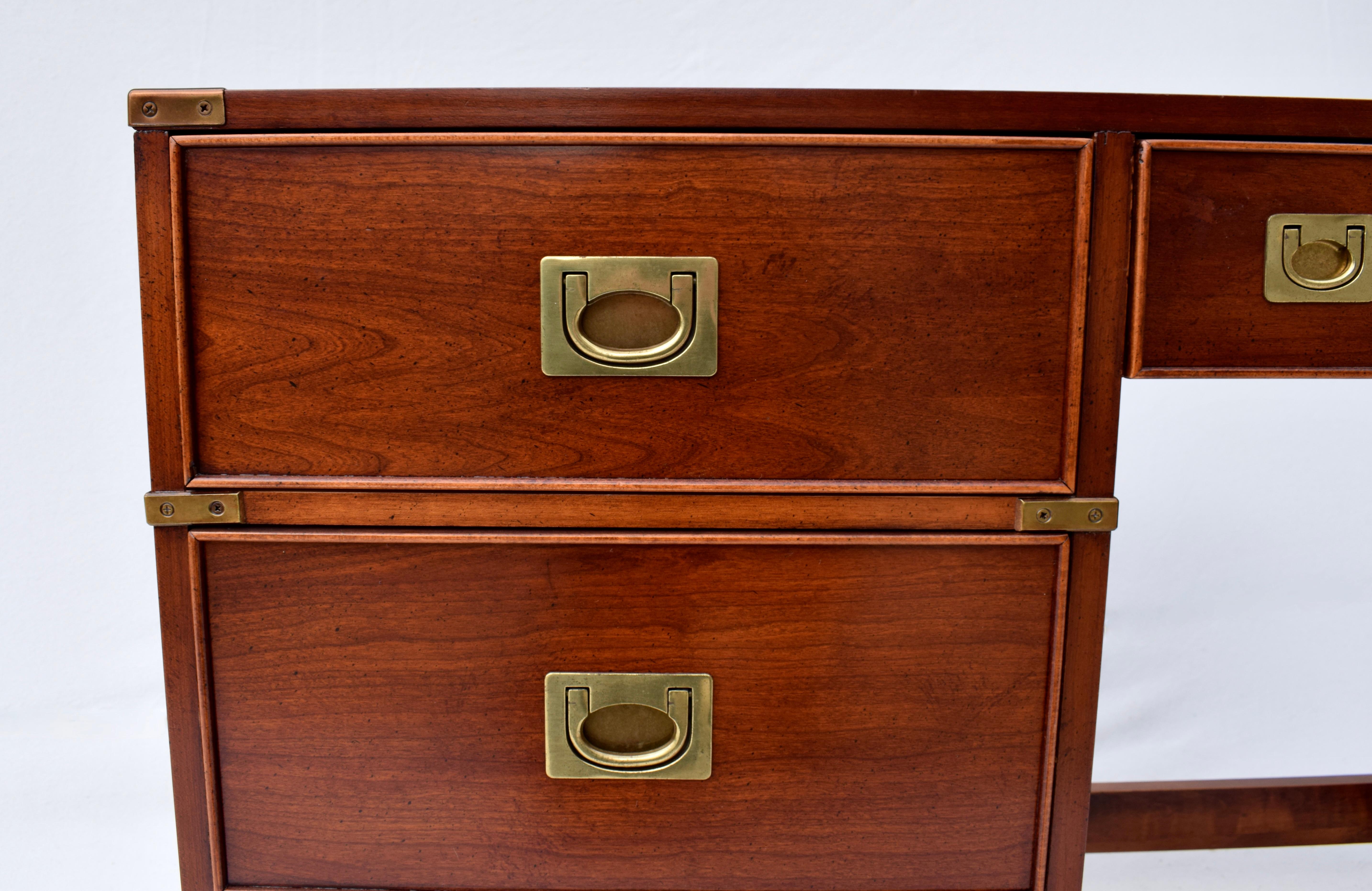 1980's Campaign Style Mahogany Writing Desk For Sale 5