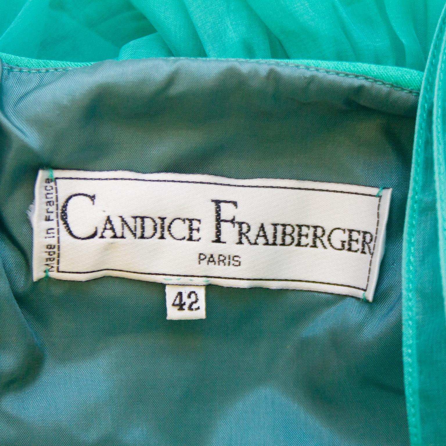 1980s Candice Fraiberger Turquoise Gown  In Excellent Condition For Sale In Toronto, Ontario