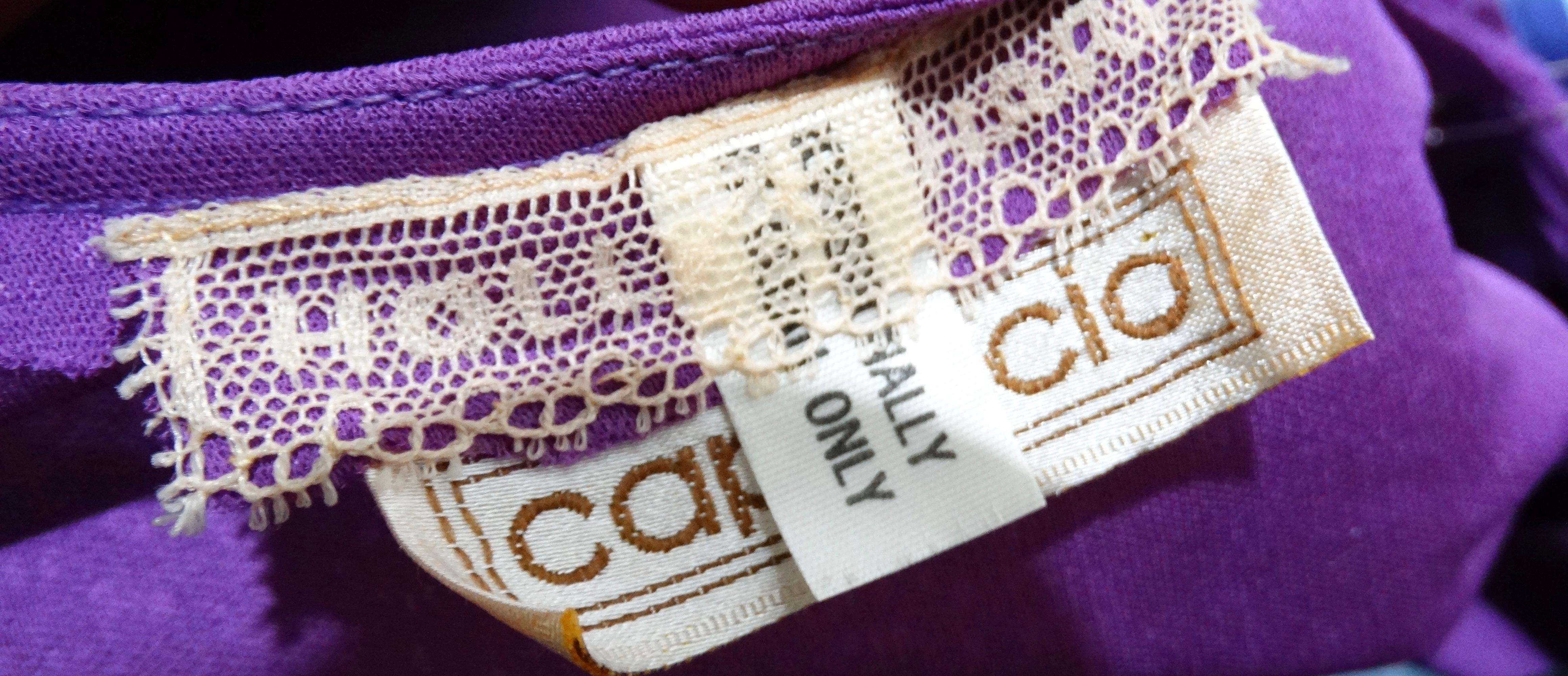 1980s Capriccio Italian Made Purple Toga Belted Dress For Sale 5