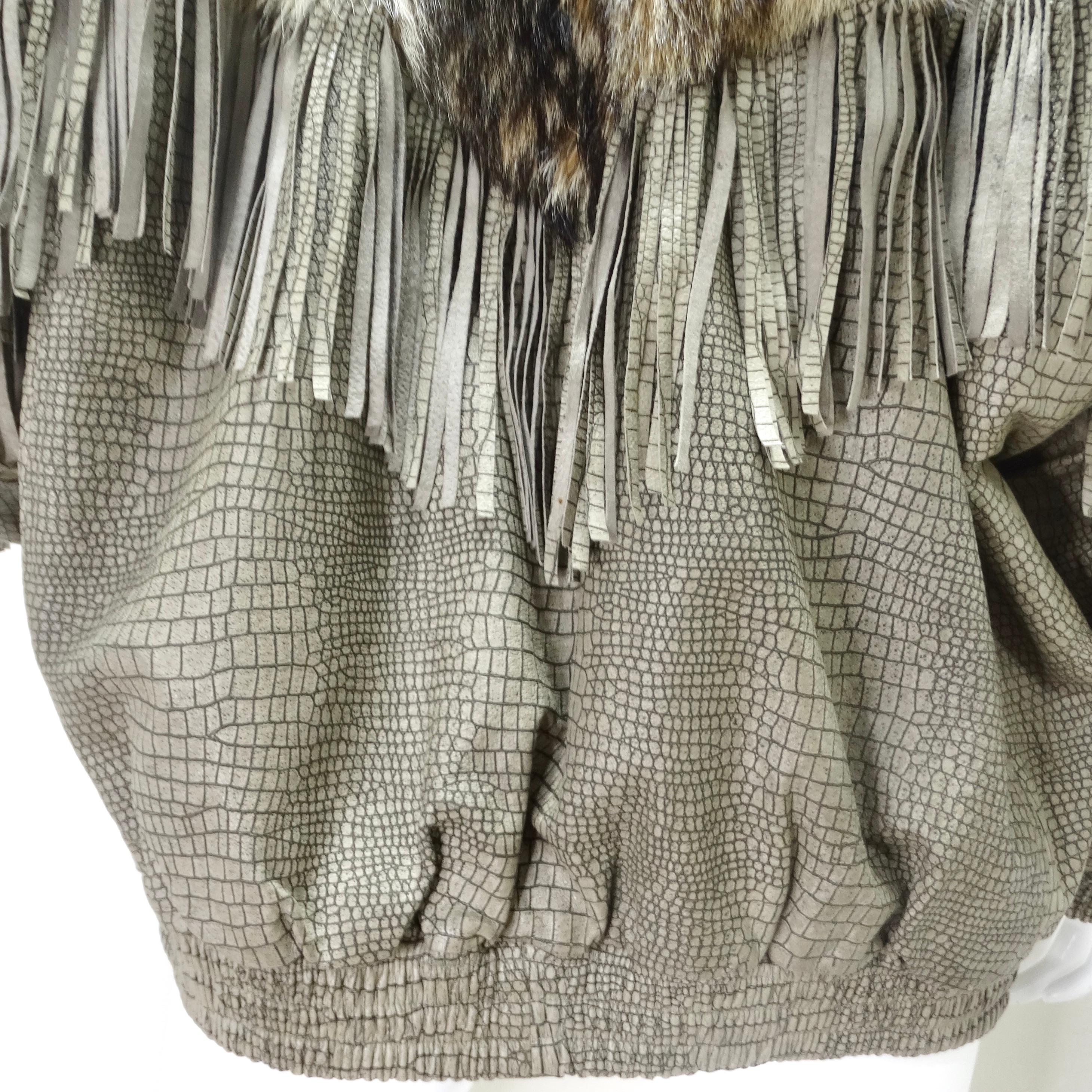 1980s Carlo Palazzi Coyote Fur Leather Fringe Jacket 4