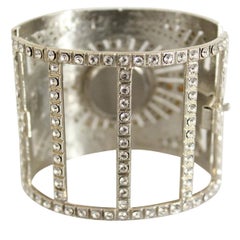 1980er Carlo Zini Einzigartiges Strass-Armband / Uhr