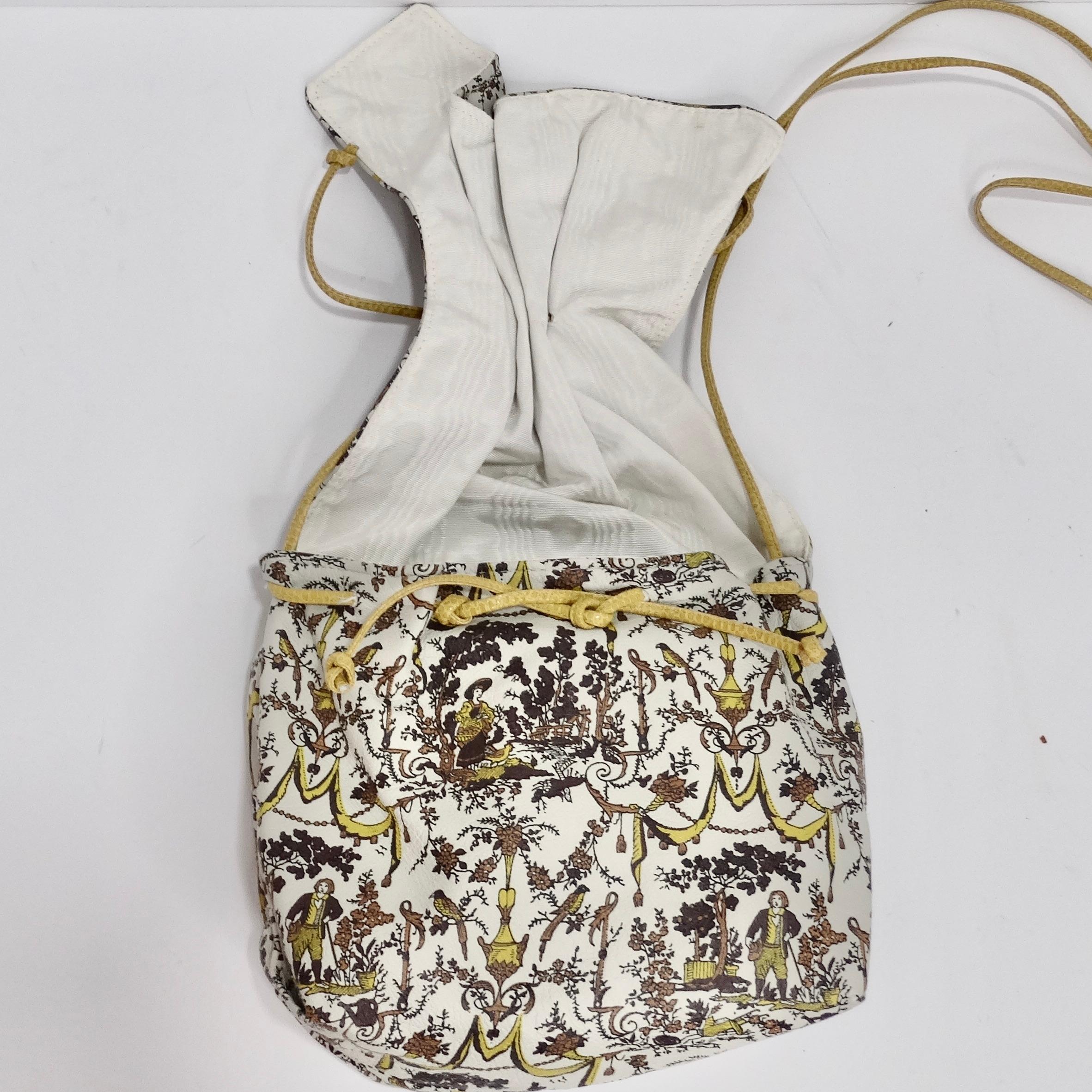 1980s Carlos Falchi Drawstring Crossbody Bag For Sale 1