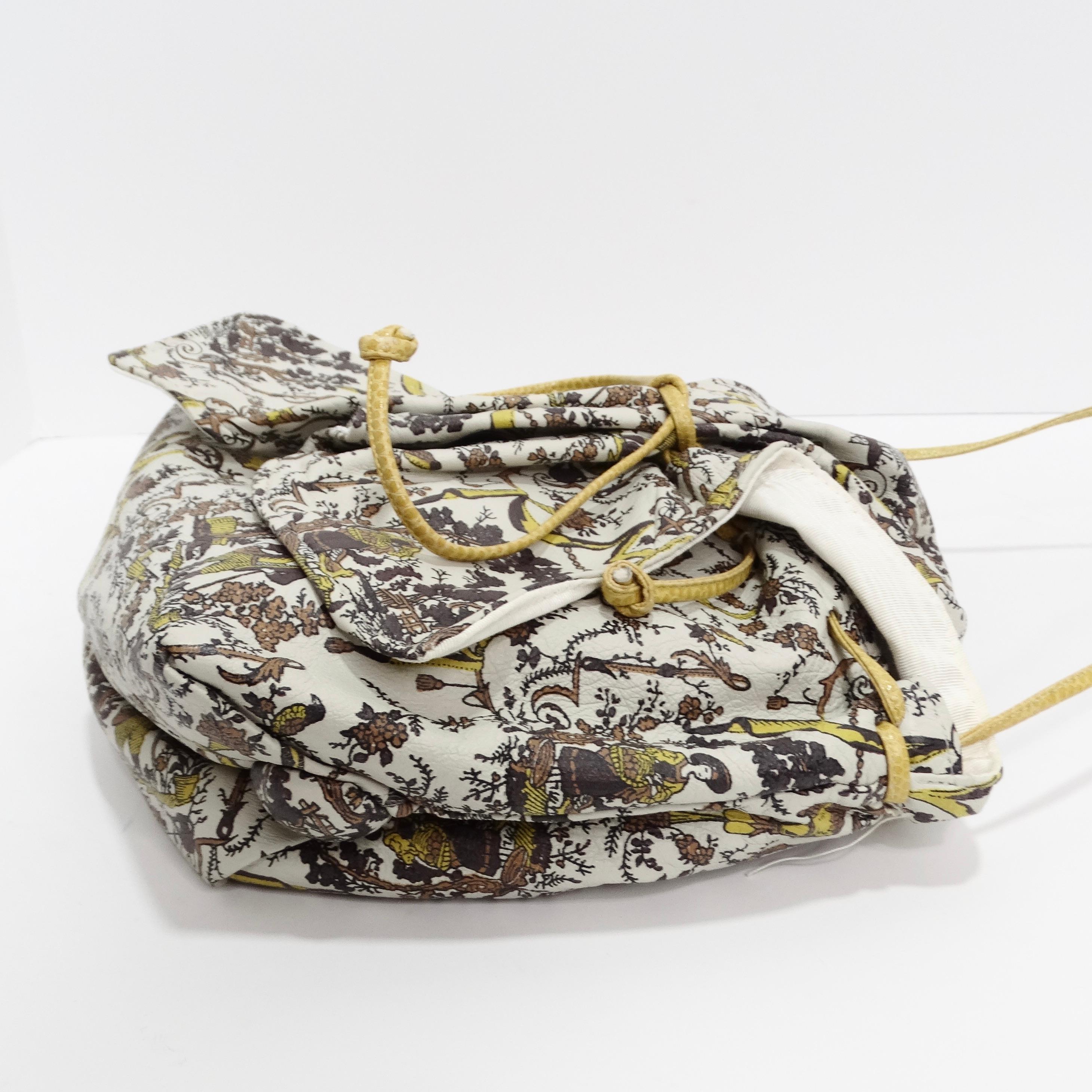1980s Carlos Falchi Drawstring Crossbody Bag For Sale 4