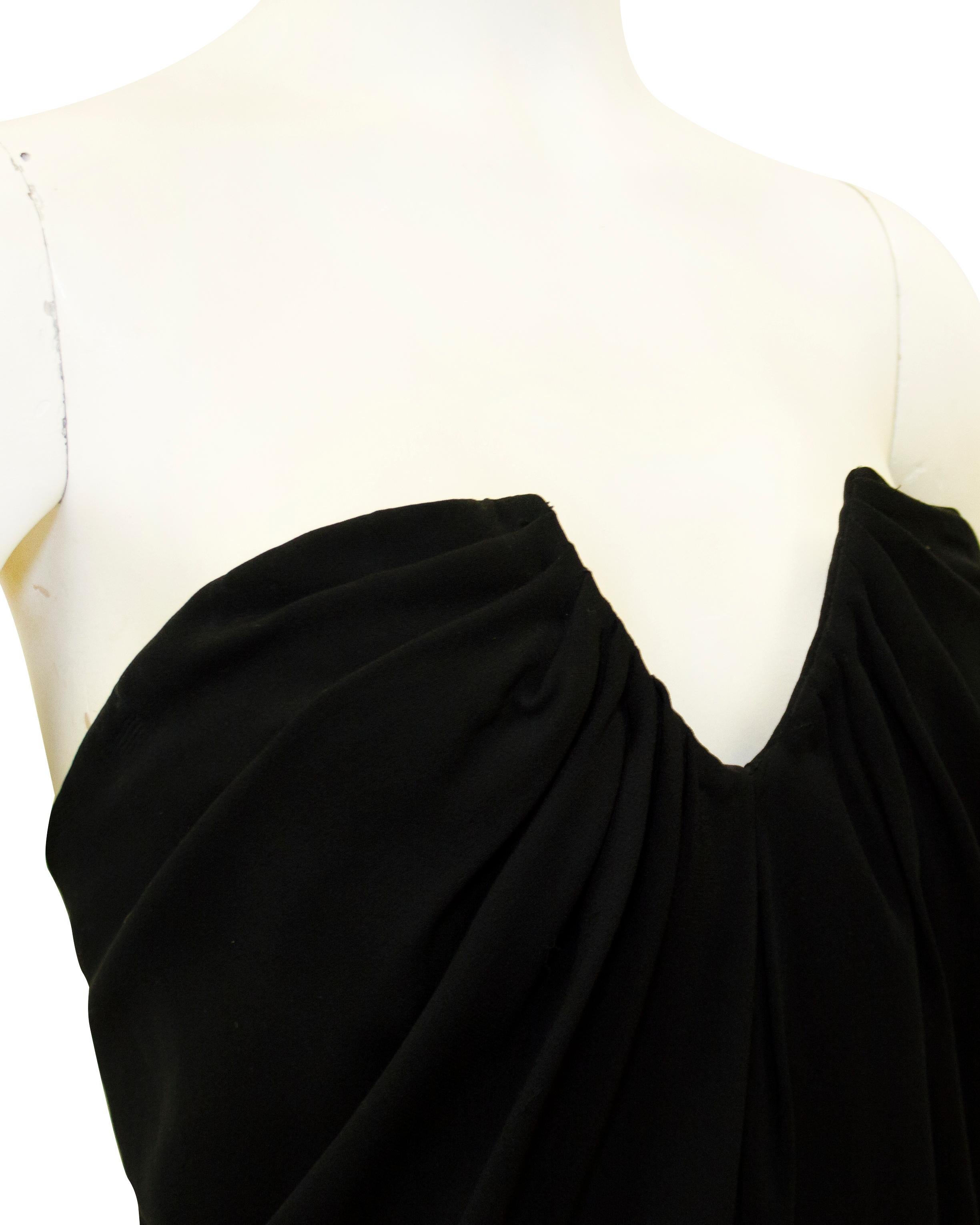 Robe bustier noire Carolyne Roehm des années 1980  Bon état - En vente à Toronto, Ontario