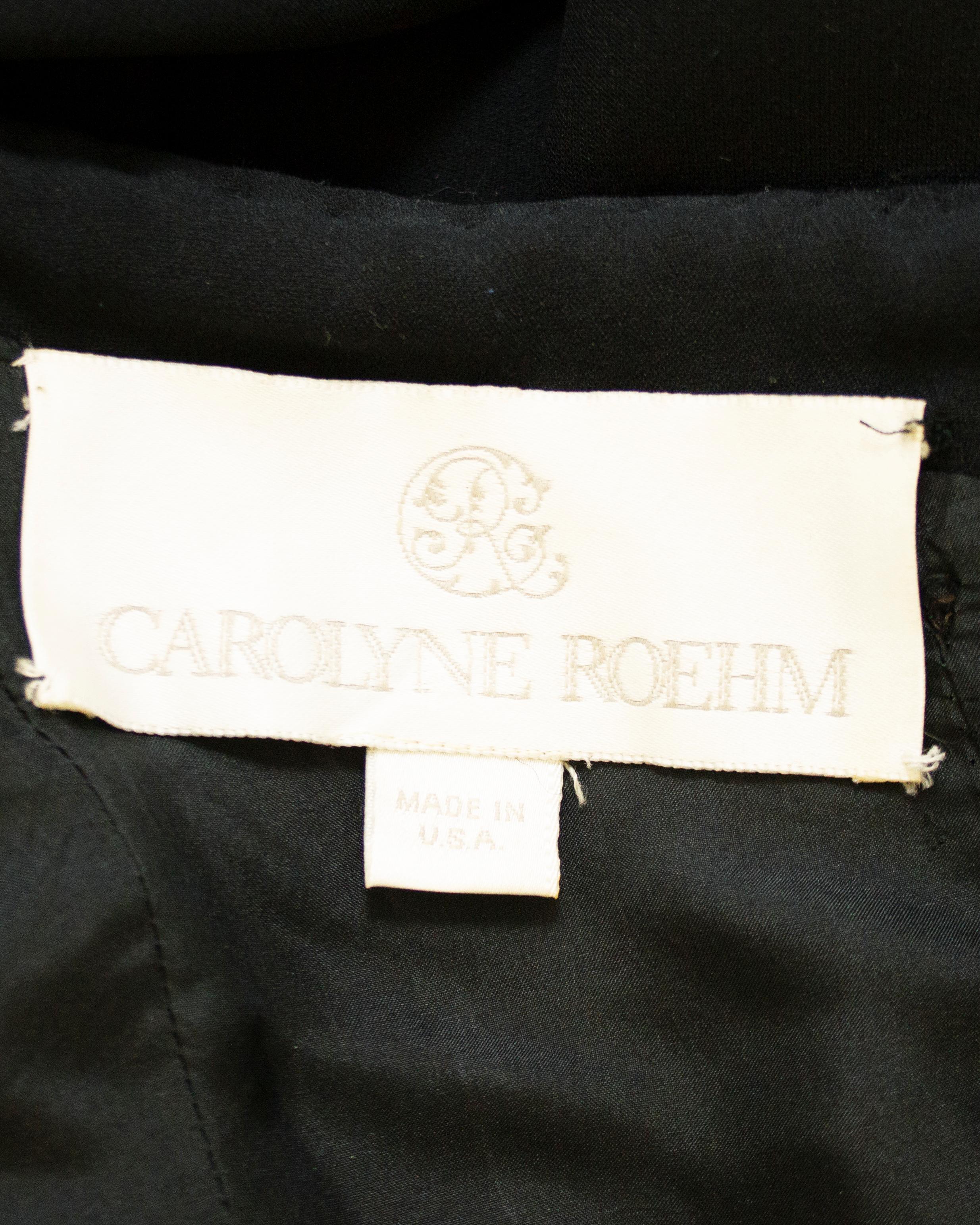 Robe bustier noire Carolyne Roehm des années 1980  Pour femmes en vente