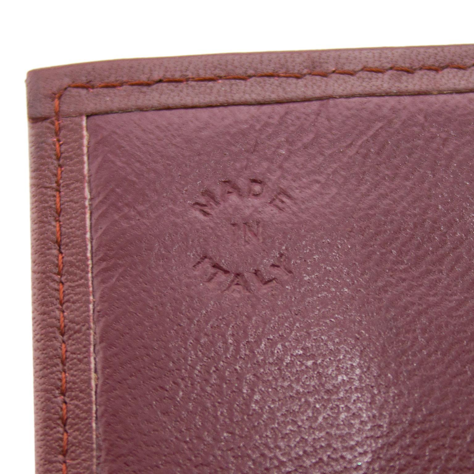 1980s Cartier Burgundy Leather Billfold Wallet With Fold-Over Closure 1