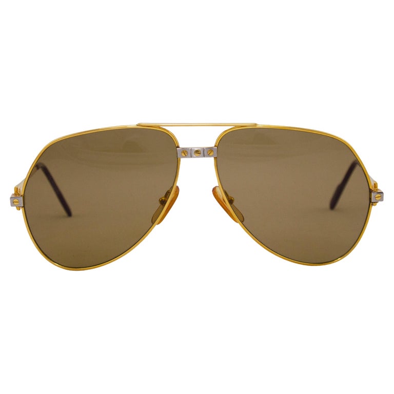 Aviatori Cartier anni '80 Romance Santos in tonalità oro in