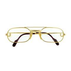 1980s Cartier Louis Oval Sunglasses with 18k Gold Frames - Unisex