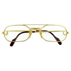 1980s Cartier Louis Oval Sunglasses with 18k Gold Frames - Unisex