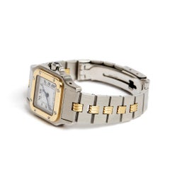 1980s Cartier Santos Lady Steel Gold Gadroon