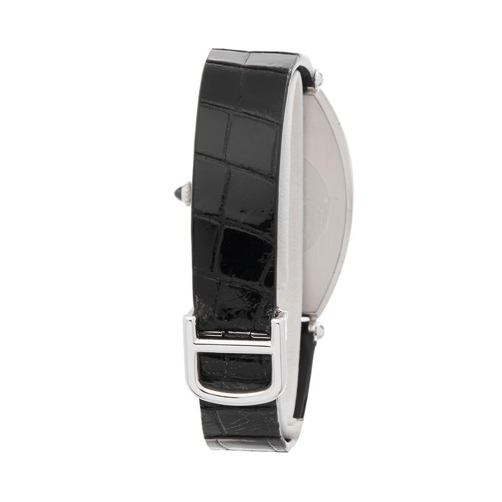 1980s Cartier Tonneau XL Platinum 1098 Wristwatch 1