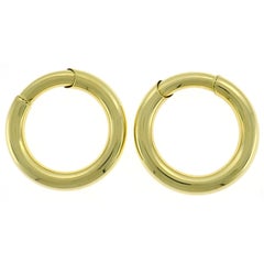 Vintage 1980s Cartier Yellow Gold Hoop Earrings