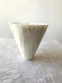 1980s Carved Marble Vessel Sculpture