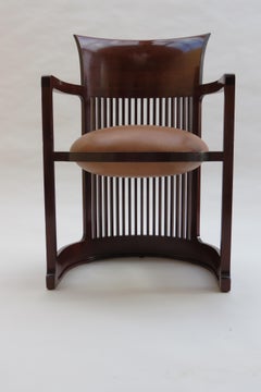1980s Cassina Barrel Taliesin Chair Designed by Frank Lloyd Wright Cherrywood