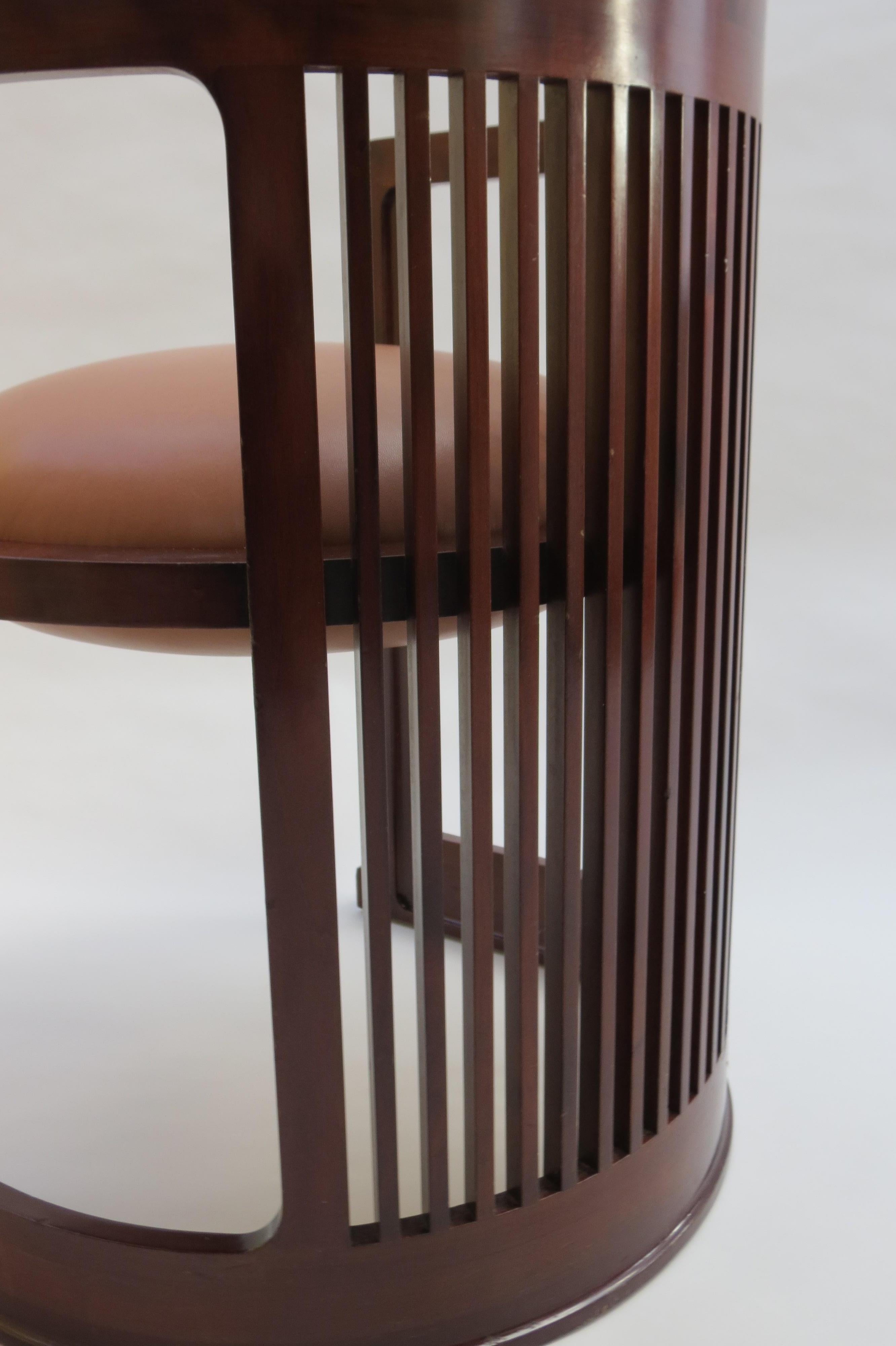 Machine-Made 1980s Cassina Barrel Taliesin Chair Designed by Frank Lloyd Wright Cherrywood
